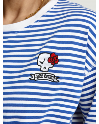 CAMISETA BORDADA CALAVERA FLOR AIRE RETRO