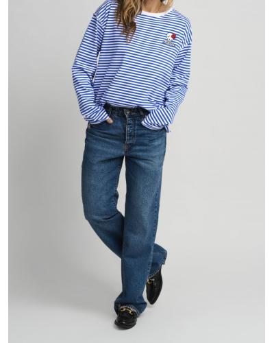 CAMISETA BORDADA CALAVERA FLOR AIRE RETRO