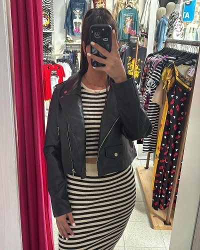 Biker de Polipiel Negra – La chaqueta que va con TODO