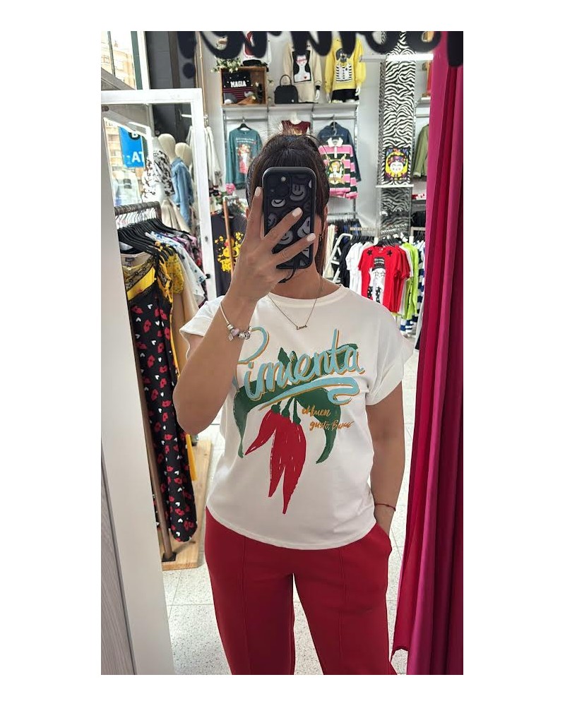 Cami Pimienta – Camiseta divertida de algodón con dibujo original | Pensando en Ti Shop