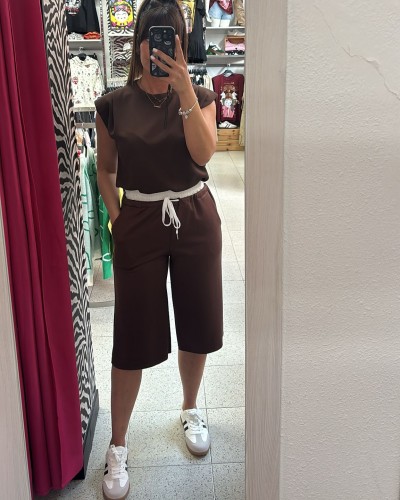 Bermuda Pamela para Mujer | Short Tiro Alto Casual - Chocolate, Marrón, Negro y Beige