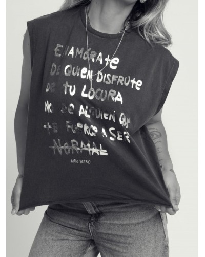 Camiseta chica enamórate de Aire Retro face out | Cami con mensaje | Pensando en ti