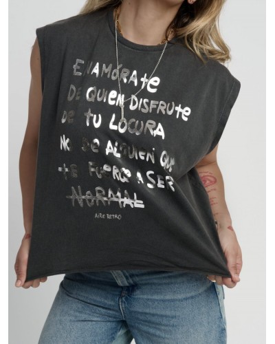 Camiseta chica enamórate de Aire Retro face out | Cami con mensaje | Pensando en ti