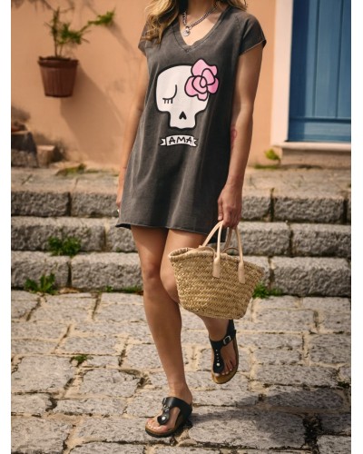 vestido Ama Aire Retro gris estilo playa