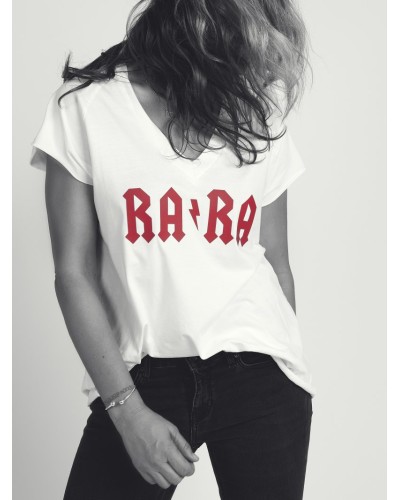 CAMI RARA BLANCA Y ROJA AIRE RETRO