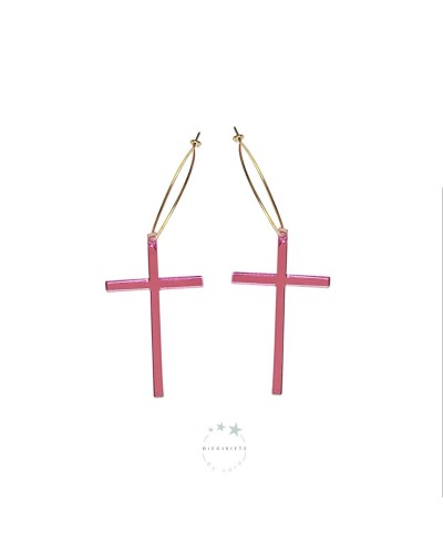 Pendientes Aro Cruz Rosa 17 by Sara – Estilo Único y Elegante para Tu Look Diario | Pensando en Tishop
