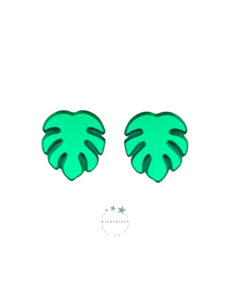 Pendientes Hoja Monstera verde– Estilo Tropical y Elegante para Tu Look Diario | Pensando en Ti shop