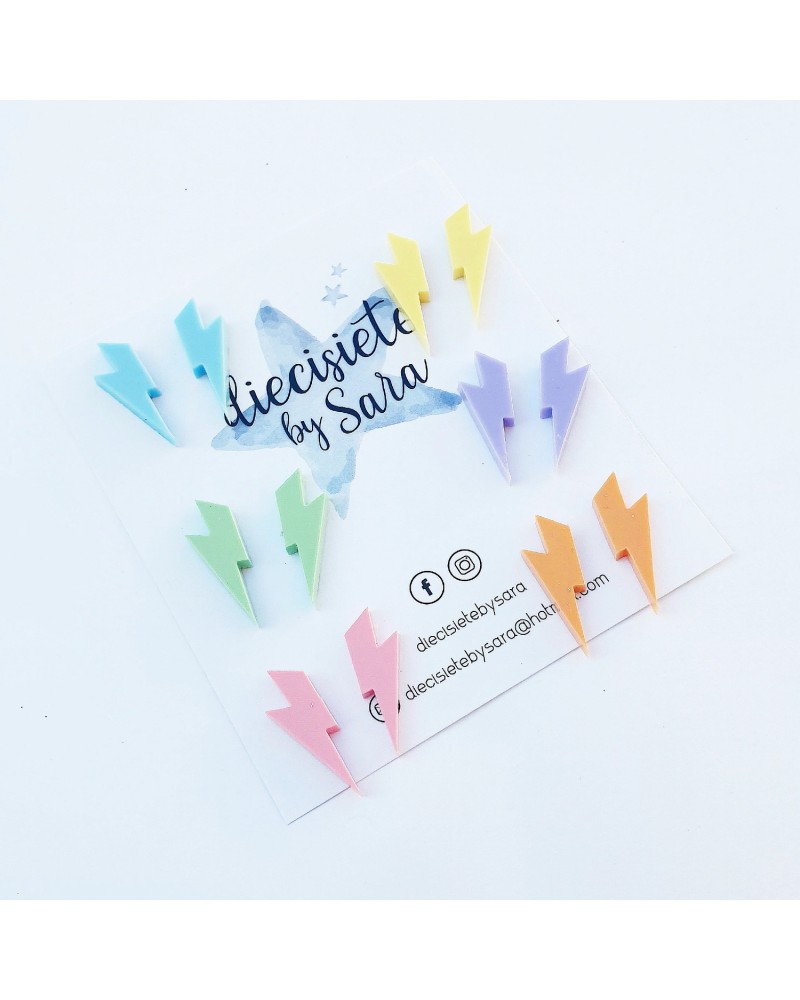PENDIENTES RAYO PASTEL MINI-17 BY SARA