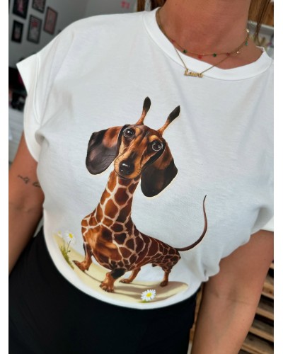 Camiseta perro salchicha jirafa – Diseño original y divertido
