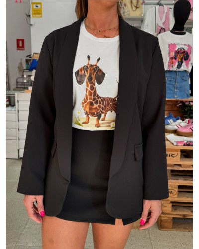 Americana negra mujer oversize – Elegante y versátil