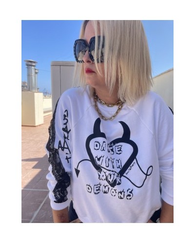 SUDADERA DEMONDS ENCAJE NOOC THE BRAND