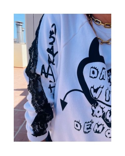 SUDADERA DEMONDS ENCAJE NOOC THE BRAND