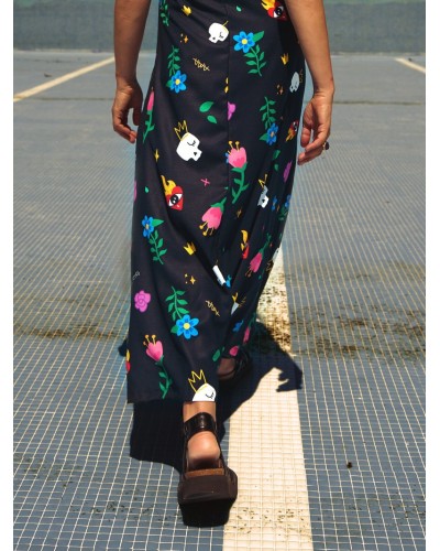 VESTIDO LARGO LENCERO "AMA" AIRE RETRO