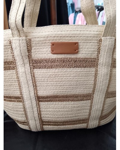 BOLSO RAFIA DORADOS ASA GRANDE