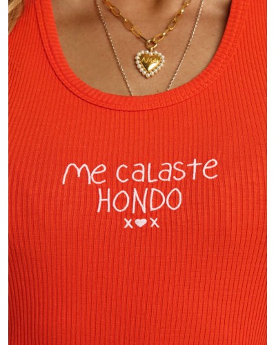 CAMI TIRANTES "ME CALASTE" FUEGO AIRE RETRO