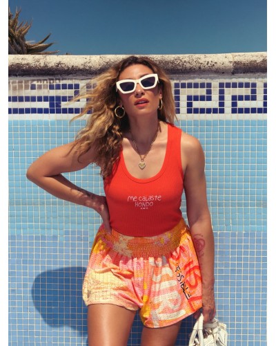 CAMI TIRANTES "ME CALASTE" FUEGO AIRE RETRO