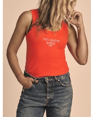 CAMI TIRANTES "ME CALASTE" FUEGO AIRE RETRO