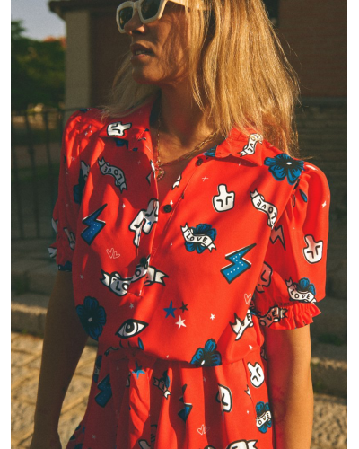 VESTIDO "RITA" ROJO AIRE RETRO