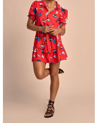 VESTIDO "RITA" ROJO AIRE RETRO