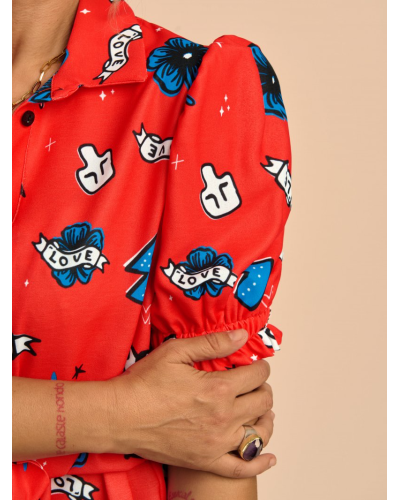 VESTIDO "RITA" ROJO AIRE RETRO