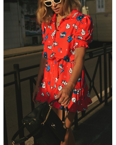VESTIDO "RITA" ROJO AIRE RETRO