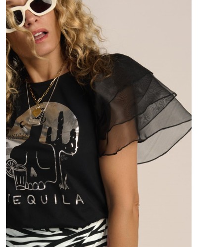 CAMI "TEQUILA" ORGANZA NEGRA AIRE RETRO