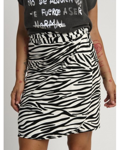 Falda Cebra Aire Retro • Mini print cebra con onda