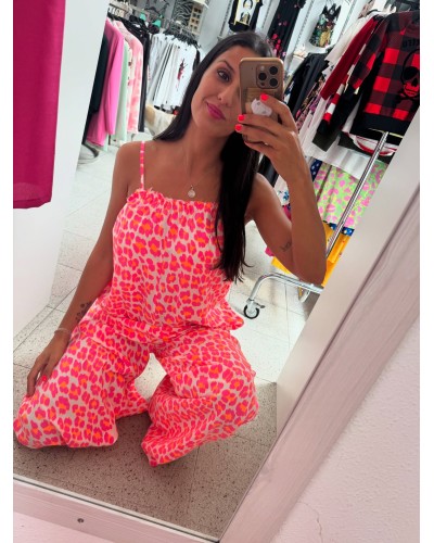 MONO FLÚOR ANIMAL PRINT ROSA
