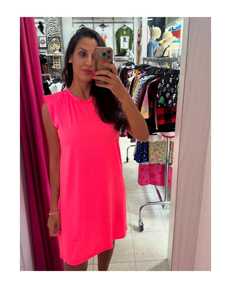 VESTIDO NEÓN HOMBRERAS