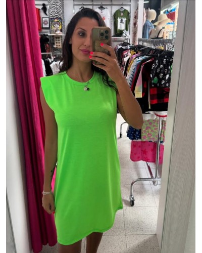 VESTIDO NEÓN HOMBRERAS