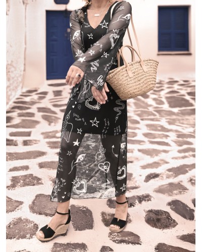 VESTIDO LARGO TUL "POEMAS" AIRE RETRO
