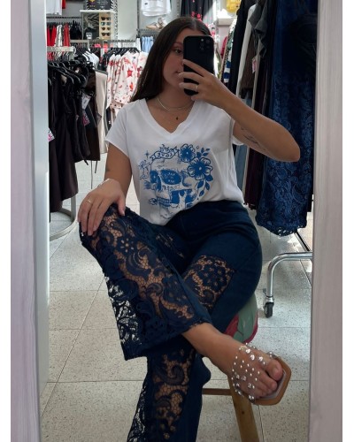 PANTALON DENIM ENCAJE