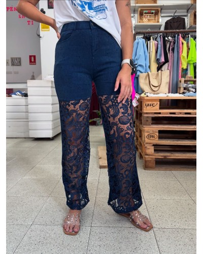 PANTALON DENIM ENCAJE