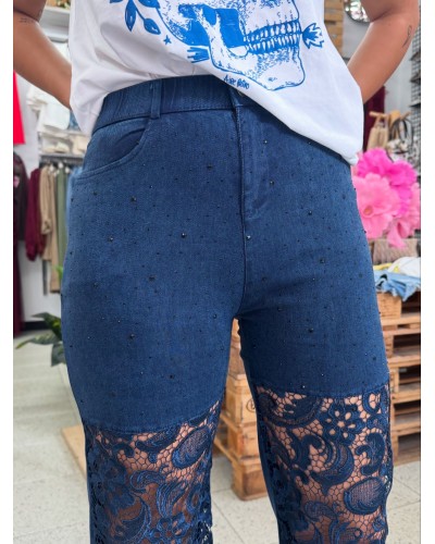 PANTALON DENIM ENCAJE
