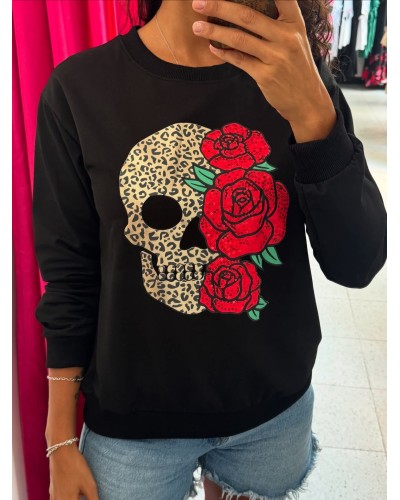 SUDADEA ROSAS CALAVERA NEGRO