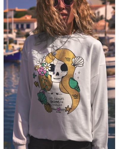 SUDADERA SIRENA CRUDA AIRE RETRO