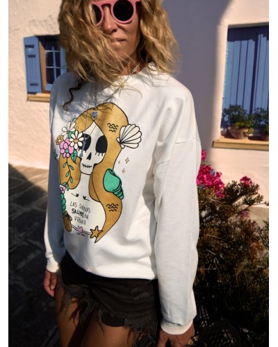 SUDADERA SIRENA CRUDA AIRE RETRO