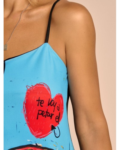 VESTIDO LENCERO SIEMPRE JUNTOS AIRE RETRO