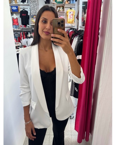 BLAZER FRUNCE BLANCA