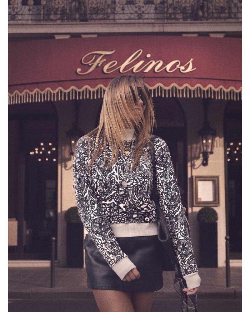 Sudadera “Felinos” Aire Retro – algodón 100 % con estampado total | Pensando en Ti