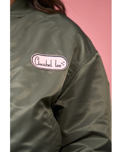 Bomber Aviator Anabel Lee – chaqueta oversize con bordado dorado | Pensando en Ti