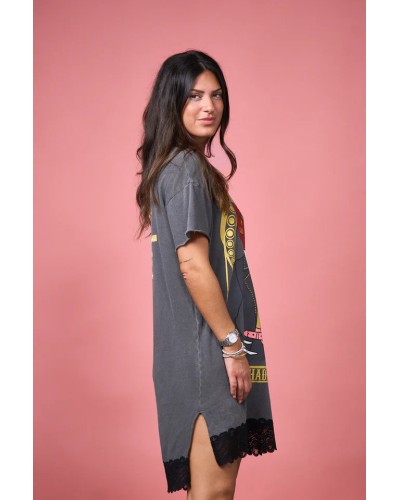 Vestido Luchadora Anabel Lee – oversize con glitter y puntilla