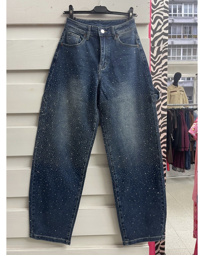 Jeans Momfit Strass – brillo casual con actitud