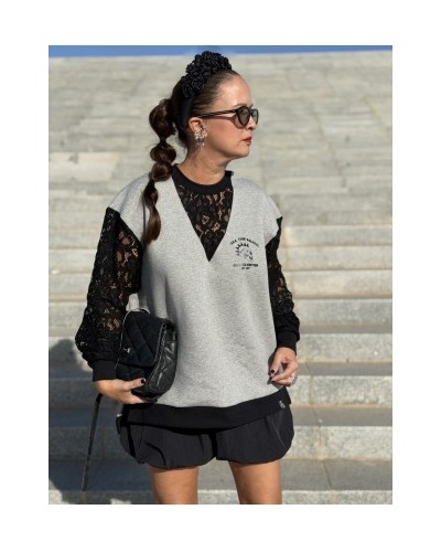 SUDADERA OVER LACE REBEL NOC THE BRAND