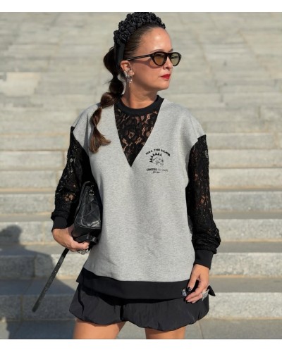 SUDADERA OVER LACE REBEL NOC THE BRAND