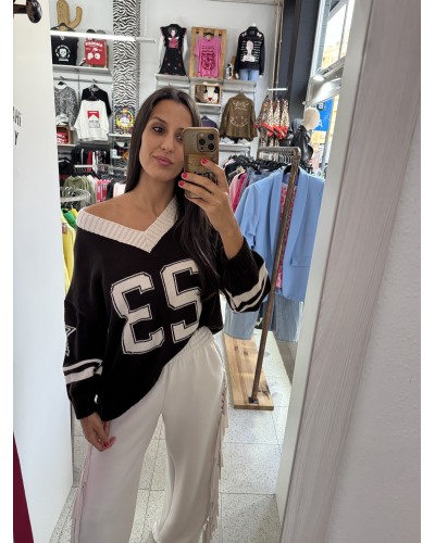 JERSEY "23" CHOCOLATE AND BEIGE