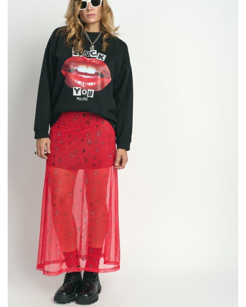 FALDA TUL "SARA" ROJA AIRE RETRO FALDA TUL "SARA" ROJA AIRE RETRO