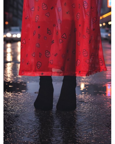 FALDA TUL "SARA" ROJA AIRE RETRO FALDA TUL "SARA" ROJA AIRE RETRO