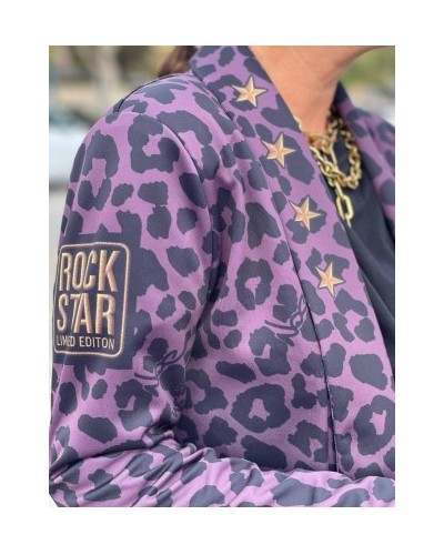 Blazer “Insignia” – Leopardo berenjena + efecto militar · Noc The Brand Blazer “Insignia” – Leopardo berenjena + efecto militar · Noc The Brand