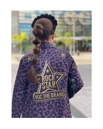 Blazer “Insignia” – Leopardo berenjena + efecto militar · Noc The Brand Blazer “Insignia” – Leopardo berenjena + efecto militar · Noc The Brand